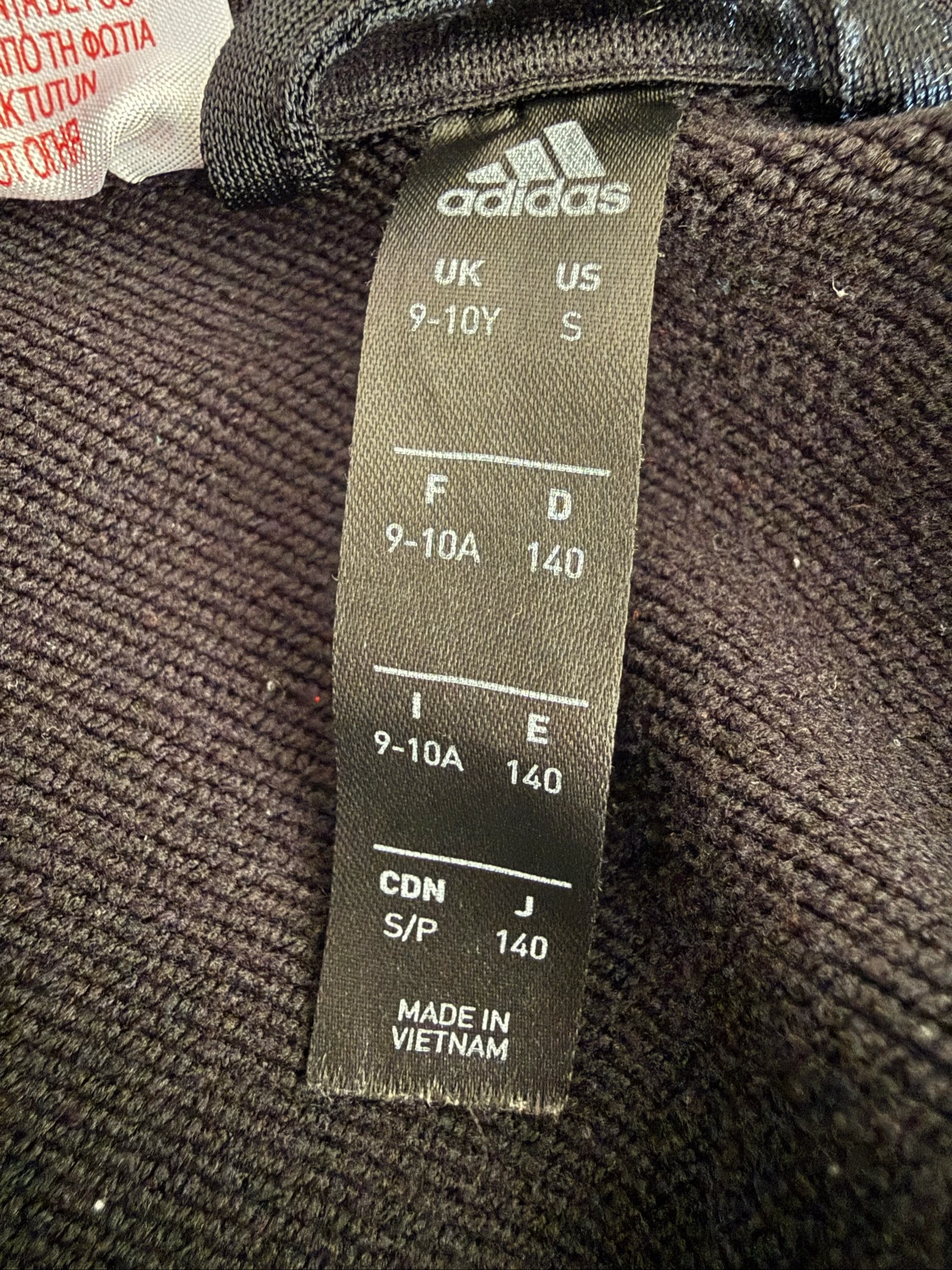 Veste Adidas Criança 9-10 Anos 140 Preta & Branca com Zíper – Muito Bom Estado – photo 6